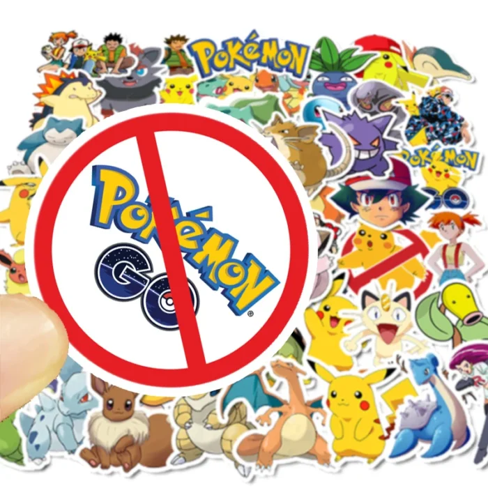 50/100Pcs Pokemon Stickers Kawaii Pikachu Skateboard Bicycle Guitar Laptop Kids Waterproof Stiker Toys 3