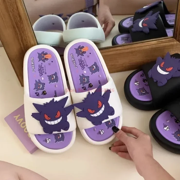 Pokemon Gengar Anime Peripheral Slippers For Men And Women Trendy And Cool Internet Infrared Anti Slip Eva Couple Slipper Gift 2
