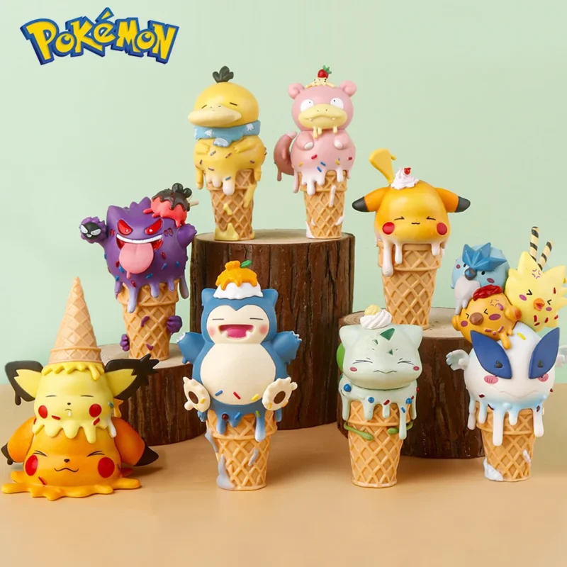 Hot Pokemon ice cream  Anime figure model Action Figure Pikachu Gengar Model Toy Cartoon Collectible Doll For Kids Gifts 1