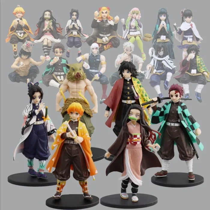 Anime Demon Slayer Action Figures Kimetsu No Yaiba Shinobu Nezuko PVC Dolls Model Collection Ornaments Japan Derivatives Toys 5