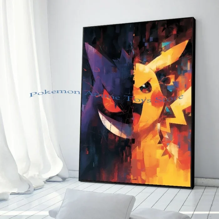 Anime Pokemon Canvas Painting Bulbasaur Charmander Squirtle Poster and Print Watercolor Wall Art Picture Home Decor Kids Gifts 6