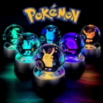 Pokemon Crystal Ball 3D Pikachu Gengar Mew Mewtwo Lamp Base Pokeball Crystal Pokemon Glass Ball Figure Night Light Birthday Gift 1