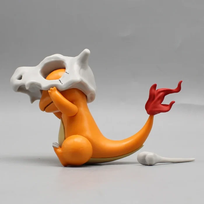 9cm Pokemon Charmander Wear A Cubone Helmet Anime Figure Model Gk Statue Boys Collection Desktop Decoration Ornament Toys Gifts 6