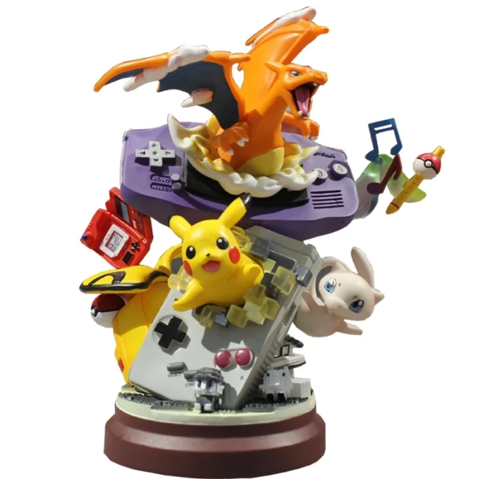 20cm pokemon Pikachu Anime Figure Pikachu Game Machine Model Gameboy Pika Mew Charizard Doll PVC Statue Ornament Decora Toy Gift 6