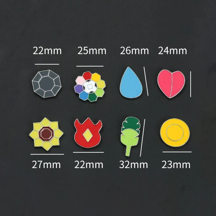 Pokemon Gym Badges Kanto Johto Hoenn Sinnoh Unova Kalos League Region Orange Islands Pins Brooches Box Set Pocket Monster 4