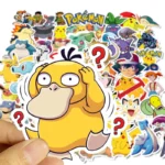50/100Pcs Pokemon Stickers Kawaii Pikachu Skateboard Bicycle Guitar Laptop Kids Waterproof Stiker Toys 4