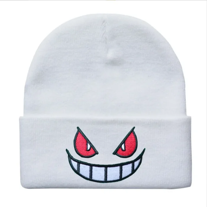6Colors Pokemon Gengar Kawaii Cartoon Anime Cute Wool Embroidery Knitted Hat Warm Pullover Cap Gifts For Girls 5