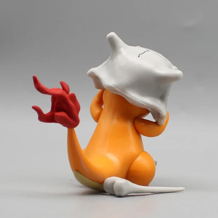 9cm Pokemon Charmander Wear A Cubone Helmet Anime Figure Model Gk Statue Boys Collection Desktop Decoration Ornament Toys Gifts 4