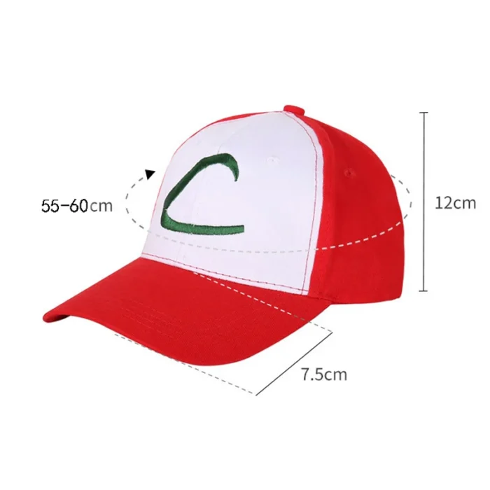 Anime Cartoon Pokemon Hats Pocket Monster Figure Ash Ketchum Cosplay Series Cartoon Hat Adjustable Child Baseball Cap Mesh Hats 6