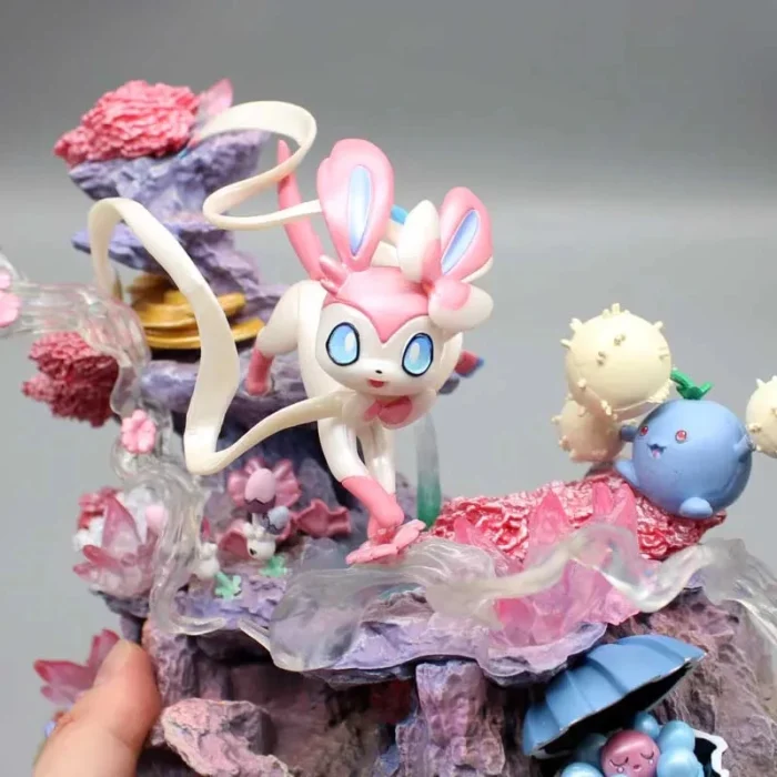 Pokemon Sylveon Anime Figures Eevee Island 20cm Action Gk Figurine Pvc Statue Desk Decora Collectible Model Toys Christmas Gifts 6