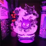 Pokemon Gengar Haunter Gastly 3D Lamp Anime LED Night Light USB Color Changing Luminaria Illusion Sleeping Table Lamps Kids Gift 1