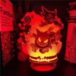 Pokemon Gengar Haunter Gastly 3D Lamp Anime LED Night Light USB Color Changing Luminaria Illusion Sleeping Table Lamps Kids Gift 4