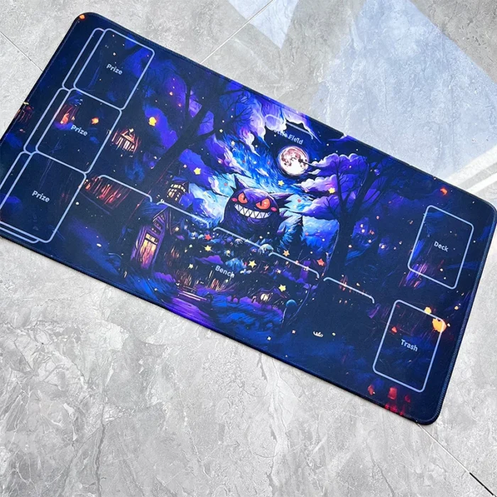 Pokemon PTCG Play Mat The Starry Night Style Gengar Pikachu Figure Table Games Mat Duel Plate Rubber Card Mat Anime Mouse Pad 2
