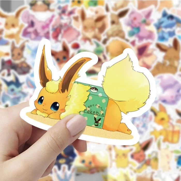 10/30/60pcs Cute Cartoon Pokemon Eevee Stickers Anime Decal Toys Graffiti Laptop Scrapbook Phone Waterproof Kawaii Sticker Gifts 4