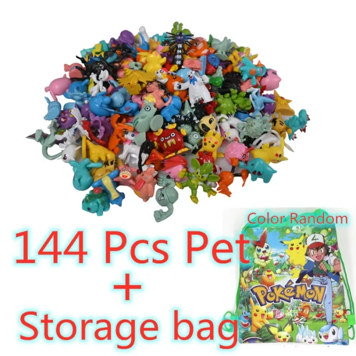 144 Style Pokemon Figure Toys Anime Pikachu Action Figure Model Ornamental Decoration Collect Toys For Children's Christmas Gift 6