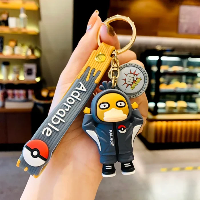 Pokemon Keychain Anime Figures Pikachu Cartoon Key Chain Charmander Psyduck Fashion Bag Keyring Pendant Accessories Toy Kid Gift 5