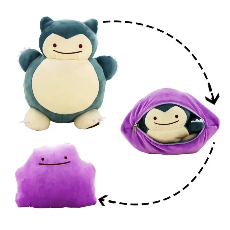 20cm Pokemon Anime Dolls Reversible Pillow Cushion Ditto Transform Snorlax Plush Toys Pillow Doll For Kids Gift 1