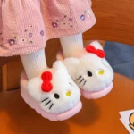 Cute Pikachu Autumn/Winter Cotton Slippers Cover Heel Cute Cartoon Flat Plush Slippers Autumn Anime Peripheral Christmas Gift 6