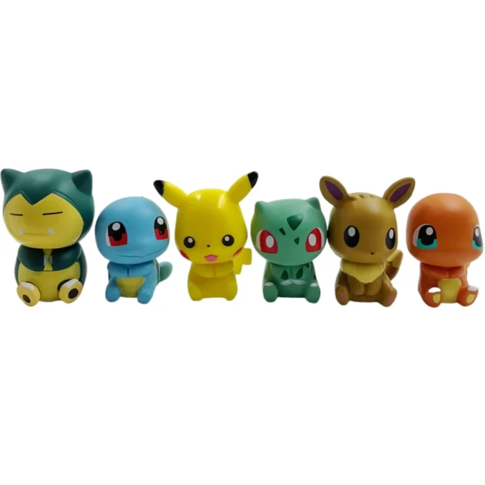 6pcs Pokemon Pikachu Anime Toys Dolls for Kids Action Figure Toy Charmander Squirtle Cartoon Doll Boys Girls Child Birthday Gift 6