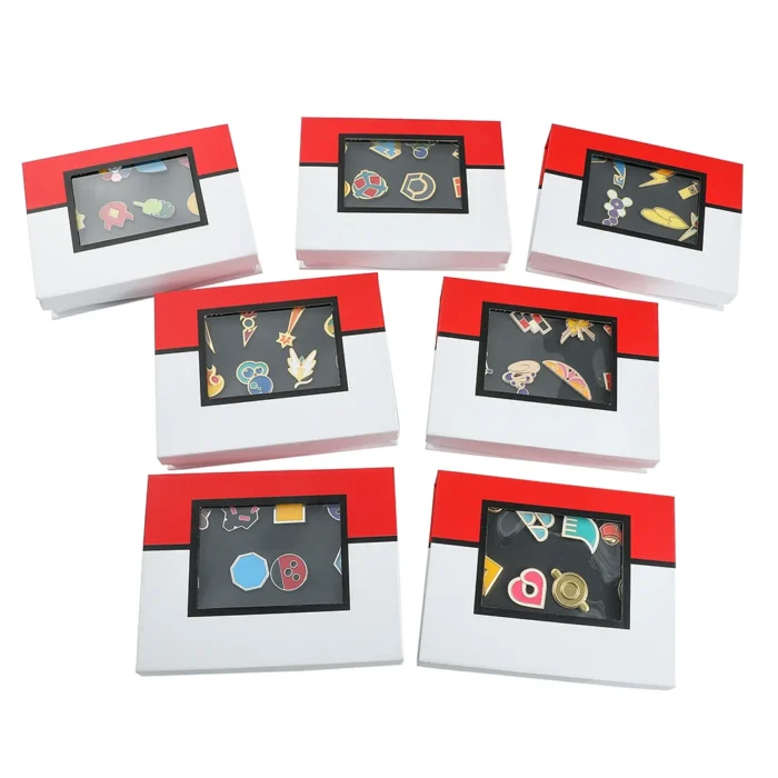 Pokemon Gym Badges Kanto Johto Hoenn Sinnoh Unova Kalos League Region Orange Islands Pins Brooches Box Set Pocket Monster 3