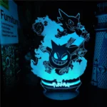 Pokemon Gengar Haunter Gastly 3D Lamp Anime LED Night Light USB Color Changing Luminaria Illusion Sleeping Table Lamps Kids Gift 3