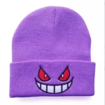 6Colors Pokemon Gengar Kawaii Cartoon Anime Cute Wool Embroidery Knitted Hat Warm Pullover Cap Gifts For Girls 1