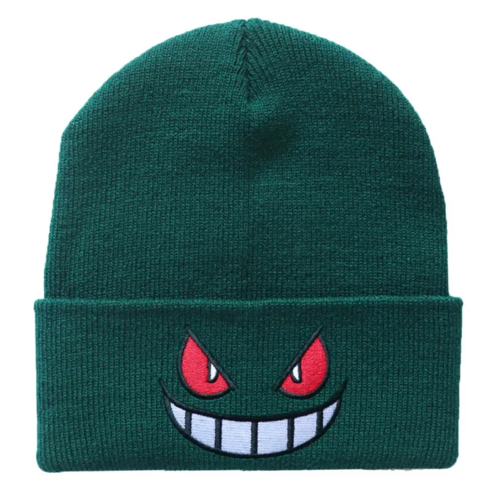6Colors Pokemon Gengar Kawaii Cartoon Anime Cute Wool Embroidery Knitted Hat Warm Pullover Cap Gifts For Girls 4