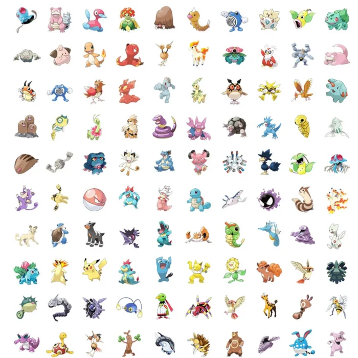 10/50/100/200Pcs Kawaii Pikachu Pokemon Stickers Motorcycle Phone Car Skateboard Laptop Decal Sticker Waterproof Classic Toy 3