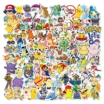 50/100Pcs Pokemon Stickers Kawaii Pikachu Skateboard Bicycle Guitar Laptop Kids Waterproof Stiker Toys 5