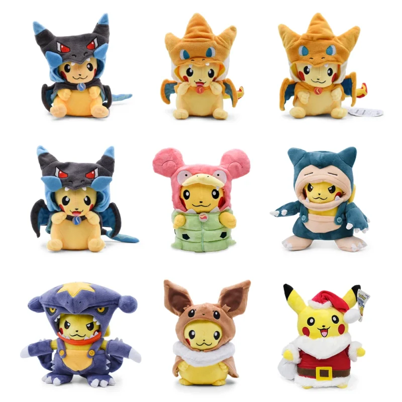 Cos Eevee Pikachu Cosplay Plush Toys Pikachu Peluche Lucario Stuffed Animal Doll Collectible Gift,Cartoon 20-30CM 1